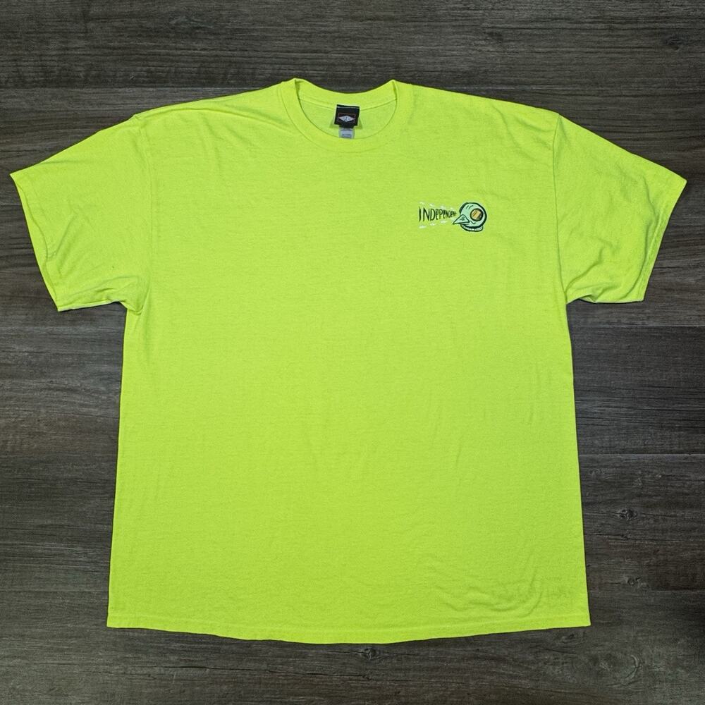 Independent Tony Hawk Transmission T Shirt Men’s 2XL Safety Yellow 2022 Glow